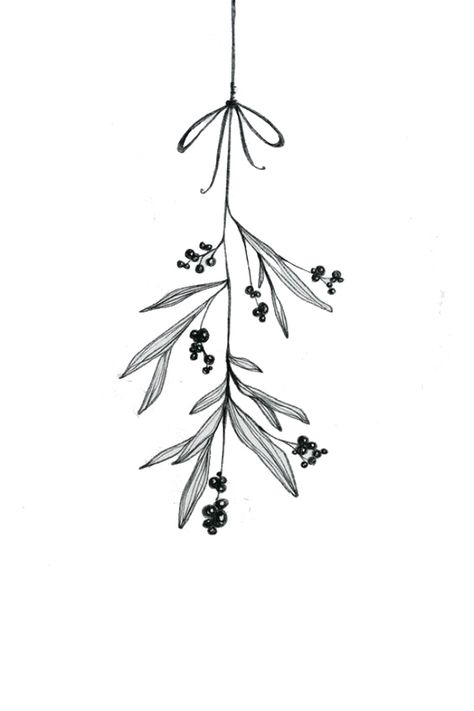 Minimalist Holly Flower Tattoo, Winter Line Drawing, Christmas Theme Tattoo, Christmas Tatoos Ideas, Holly Branch Tattoo, Small Christmas Tattoos, Holly Flower Tattoo, Christmas Whiteboard, Mistletoe Tattoo