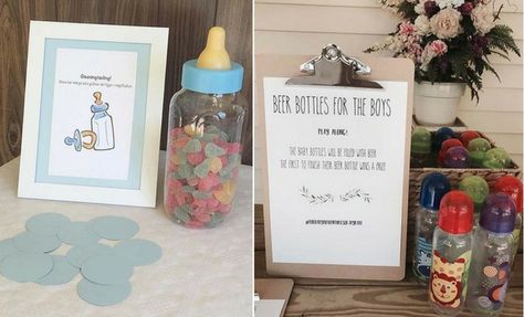 21 Fun Baby Shower Games and Prizes | StayGlam Baby Shower Card Sayings, Shower Makeover, Baby Shower Themes Neutral, Shower Prizes, Baby Shower Prizes, Candy Games, Baby Shower Deco, Fun Baby Shower Games, Baby Shower Decorations For Boys