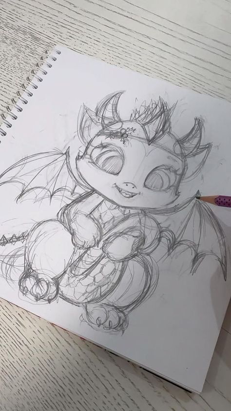 Christmas Dragon, Illustration Christmas, Meaningful Drawings, Sketchbook Drawings, Easy Doodles Drawings, Easy Drawings Sketches, Cute Doodles Drawings, Sketch Illustration, Dragon Drawing