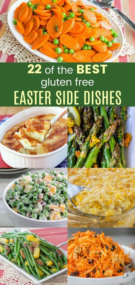 22 of the Best Gluten Free Easter Side Dishes - delicious recipes for vegetables, potatoes, and more to serve with your holiday ham, lamb, or other main course. #easter #easterrecipes #glutenfree Easter Vegetables, Easter Dinner Sides, Easter Sides, Gluten Free Easter, Ham Dinner, Easter Side Dishes, Easter Dishes, Gluten Free Sides, Gluten Free Sides Dishes