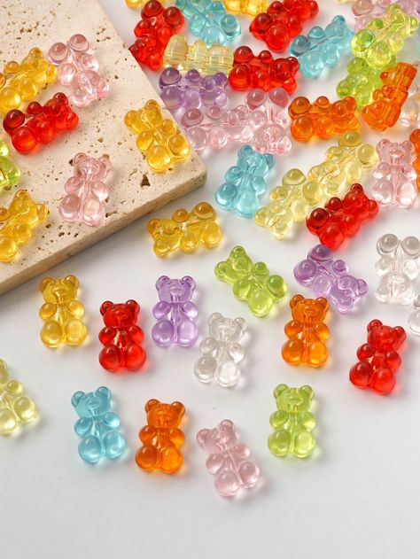 Multicolor  Collar  Polyresin   Embellished   Jewelry Making Gummy Bear Beads, Gummy Bear Lamp, Cute Gummy Bear, Bear Lamp, Mixed Jewelry, Gummy Bear, Gummy Bears, Diy Beads, Jewelry Crafts