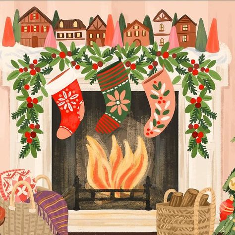 December Illustration, Window Mural, Christmas Decorations For Kids, Christmas Challenge, Cute Christmas Wallpaper, My First Christmas, Christmas Events, Christmas Feeling, Christmas Scene