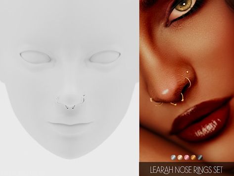 Learah nose rings set Shoe Tattoos, Celine Earrings, Tattoo Clothing, New Mods, Sims 4 Cas, Nose Rings, Sims 4 Cc Finds, Rings Set, The Sims4