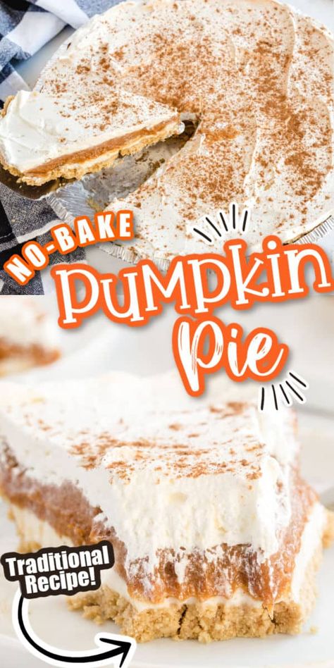 Pie Recipe Easy, Canned Pumpkin Recipes, Pumpkin Pie Recipe Easy, Bake Pumpkin, Pumpkin Cream Cheese, Pumpkin Recipes Easy, No Bake Pumpkin Pie, Pumpkin Pie Recipe, Easy Pie Recipes