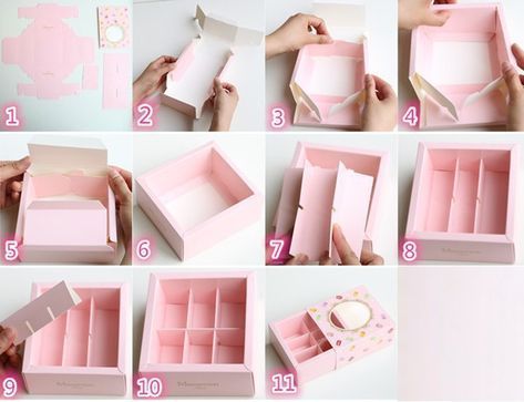 Pastry Packaging, Diy Gift Box Template, Paper Box Diy, Macaron Boxes, Paper Box Template, Gift Box Template, Paper Gift Box, Diy Gift Box, Packaging Boxes