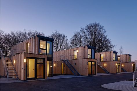 Container Home Designs, Freight Container, German Architecture, Community Housing, Shipping Container House Plans, Hotel Living, Hotel Concept, Timber Buildings, Container Architecture