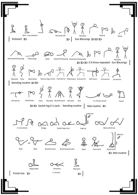 My Yoga routine Yoga Stick Figures Poses, Stick Poses, Yoga Signs, Yoga Stick Figures, Pilates Art, Yoga Teacher Resources, Vinyasa Flow Yoga, Yoga Information, Yoga Illustration