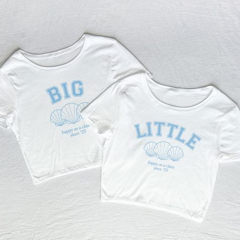 Big Little Shirt Ideas, Big Little Reveal Shirts, Big Little Shirts Sorority, Jean Big Little Reveal, Trendy Big Little Reveal Themes, Mermaid Big Little Reveal, Big Little Reveal Themes, Butterfly Big Little Reveal, Big/little Matching Shirts