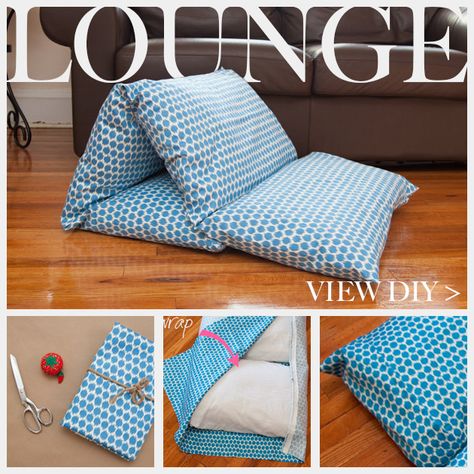 Pillow Lounger, Dorm Diy, Dorm Room Diy, Waverly Fabric, Creation Couture, Diy Couture, Diy Pillows, On The Floor, The Floor