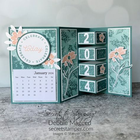 2024 Stampin Up Cards, Stampin Up Calendar Ideas, Cricut Tags, Circle Sayings, Easel Calendar, Calendar Cards, Calendar Stamps, Calendar Craft, Stampin Up Project