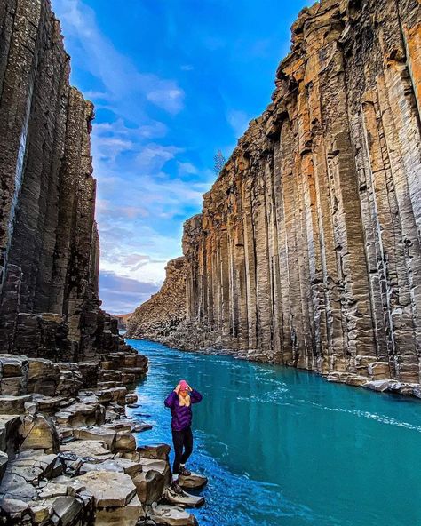 Studlagil Canyon In Iceland Columnar Basalt, Iceland Photography, Photo Inspo, Travel Bucket List, Iceland, Bucket List, Places To Visit, Photography, Travel