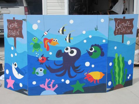 Look at this Fishing Booth design that was created for a school event! A creative volunteer could customize this for your school carnival. You can organize all of your volunteers by creating a free online sign up sheet with www.SignUpGenius.Com Fishing Prize Game, Go Fish Game Decorations, Go Fish Booth Carnival Games, Fishing Game For Kids Carnival, Gone Fishing Carnival Game, Go Fishing Carnival Game Booth Ideas, Fall Festival Fishing Booth, Fishing Booth Diy, Go Fish Carnival Game