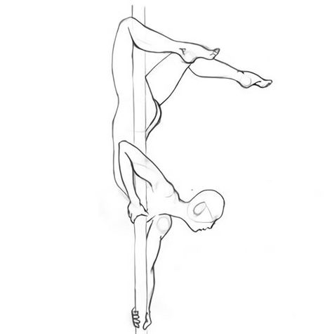 Pole Dancer Poses Drawing, Pole Drawing Reference, Pole Reference Pose, Pole Dance Pose Reference, Pole Dancing Reference Drawing, Pole Dance Drawing Reference, Pole Dancing Pose Reference Drawing, Pole Dance Reference, Contortionist Poses Drawing