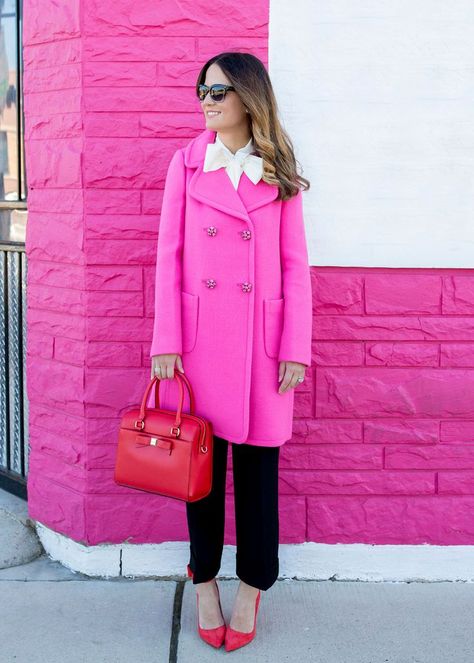 HauteLook x kate spade new york // Style Charade Kate Spade Clothes, Winter Preppy, New York Outfit, Kate Spade Inspired, New York Outfits, Kate Spade Style, Pink Coat, Style Winter, Preppy Casual