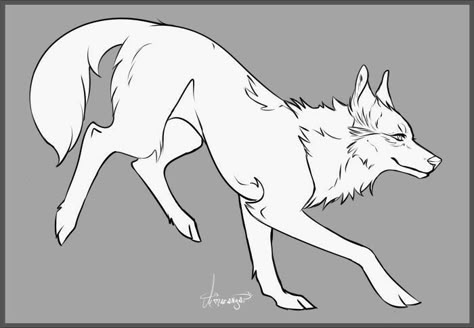 Wolf Base Drawing, Wolf Lineart, Wolf Drawing Easy, Wolf Base, Wolf Poses, Dog Design Art, Cute Wolf Drawings, Wolf Sketch, Wolf Drawings