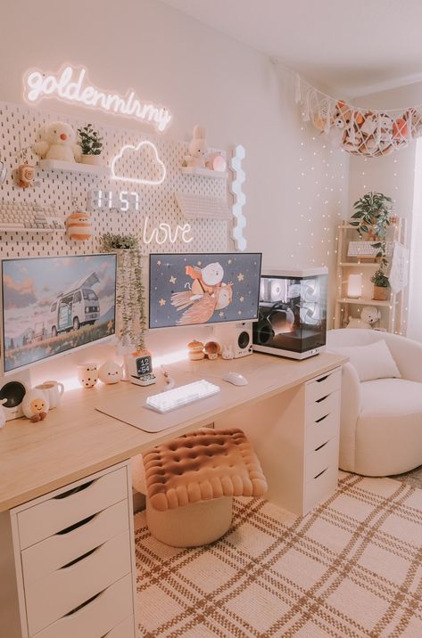 Zimmer Diy, Gamer Room Decor, Cozy Home Office, Room Redesign, Office Room Decor, Pinterest Room Decor, Preppy Room Decor, Study Room Decor, Cozy Room Decor