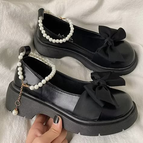 Shipping: Worldwide Express Shipping AvailableDelivery time: 7-15Days Fast ShippingReturns: Fast refund, 100% Money Back Guarantee.Brand Name: rimocyOrigin: Mainland ChinaUpper Material: PUToe Shape: Round ToeWith Platforms: YesPlatform Height: 0-3cmHeel Height: High (5cm-8cm)Heel Type: Square heelPump Type: LoafersStyle: British StyleFashion Element: Butterfly-knotSeason: Spring/AutumnOutsole Material: Rubberis_handmade: YesPattern Type: SolidInsole Material: PUOccasion: CasualModel Number: A24 Shoe High Heels, Korean Black Shoes For School, Korean Shoes For Women, Korean Shoes Heels, Heels For School, Lofers Shoes, Black Shoes For Women, Korean Shoes, Mary Janes Shoes