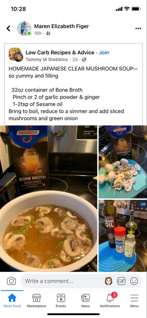 Clear Mushroom Soup, Japanese Mushroom Soup, Hibachi Recipes, Broth Diet, Cooking For Dummies, Clear Soup, Super Easy Dinner, Bone Broth Recipe, Mushroom Soup Recipes