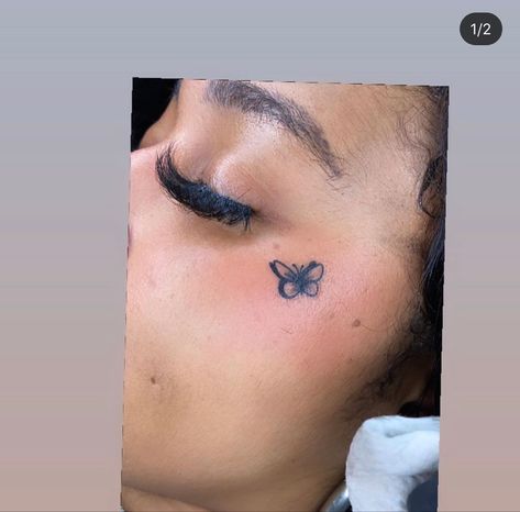 Under Eye Tattoo, Small Face Tattoos, Face Tats, Face Tattoos For Women, Girl Neck Tattoos, Cute Hand Tattoos, Neck Tattoos Women, Pretty Tattoos For Women, Tattoos For Black Skin