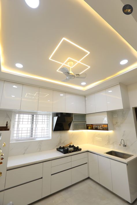 Ceiling Design Aesthetic, Pop For Kitchen, Modern Pop Design For Bedroom, Ceiling Hall Design, Small Kitchen Ceiling Design, Hall Pop Ceiling Design Modern, Hall Fall Ceiling Designs, Kitchen Pop Ceiling Design, Luxury Pop Design