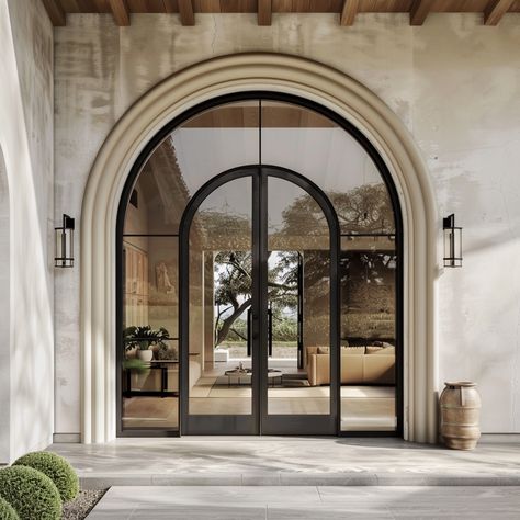 #pantryideas #homedecor #interiordesign #storagehacks #kitcheninspo #pantryorganization #homerenovation #stylishstorage #diydecor #homeinspiration Arched Entrance Door, Arched Double Doors Entrance, Tall Arched Windows, Arch Entry Door, Arched Glass Door, Fluted Glass Front Door, Circle Doorway, Arch Front Door Exterior, Glass Arch Door