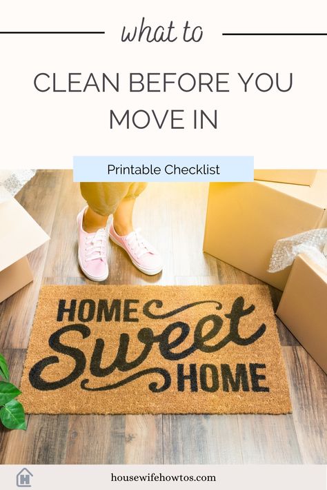 What to Clean Before You Move in to a New Home - A Cleaning Expert Explains Moving In Cleaning Checklist, Move In Cleaning Checklist, Bathroom Inspiration Colors, Move In Cleaning, Printable Checklist, Cleaning Checklist, A Fresh Start, Deep Clean, Moving Out