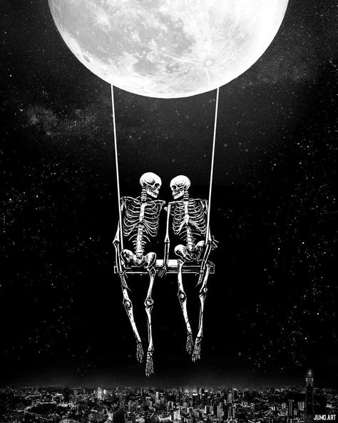 Romantic Skeletons, Cactus Jack Wallpaper, Surreal Illustration, Skeleton Artwork, Moonlight Art, Skeleton Love, Skeleton Drawings, Mom Tattoo Designs, Dog Skeleton