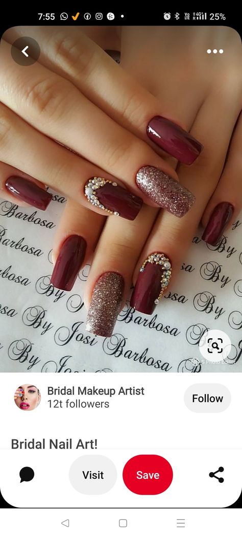 Engagement Nail Art, Indian Nail Art, Liquid Cat, Natural Dramatic, Indian Nails, Nail Extensions Acrylic, Eyeshadow Matte, Bridal Nails Designs, Engagement Nails