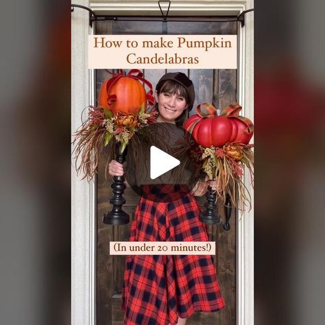 Here’s one of my favorite Fall Projects from 2022! Double Pumpkin Cand... | TikTok Fall Candlesticks, Pumpkin Candlesticks, Fall Pumpkin Crafts, Fall Decor Diy Crafts, Traditional Pumpkin, Fall Decor Dollar Tree, Adornos Halloween, Halloween Crafts Decorations, Fall Thanksgiving Decor