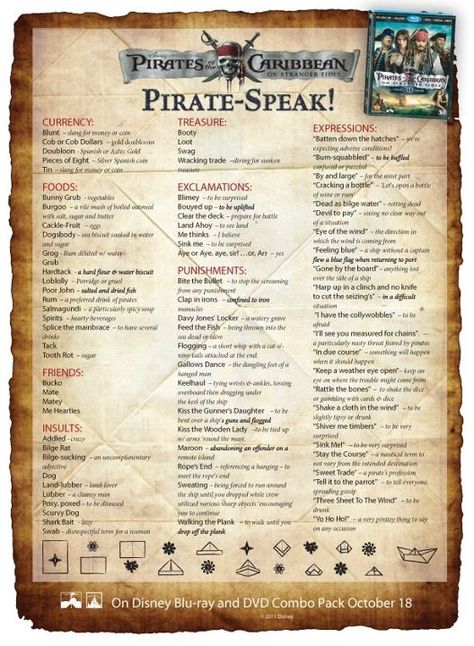 International Talk Like a Pirate Day...Savvy? Plus PIRATES OF THE CARIBBEAN: ON STRANGER TIDES Bonus Clips - We Are Movie Geeks Pirate Phrases, John Depp, Pirate Stuff, Talk Like A Pirate Day, Talk Like A Pirate, On Stranger Tides, Pirate Day, Pirate Birthday, Captain Jack Sparrow