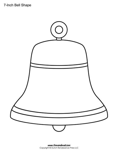 Bell Templates / Bell Shape Printables - Tim's Printables Bell Template Free Printable, Bell Template, Shape Printables, Outline Pictures, Printable Shapes, Christmas Stencils, Printable Crafts, Activities For Kids, Coloring Pages