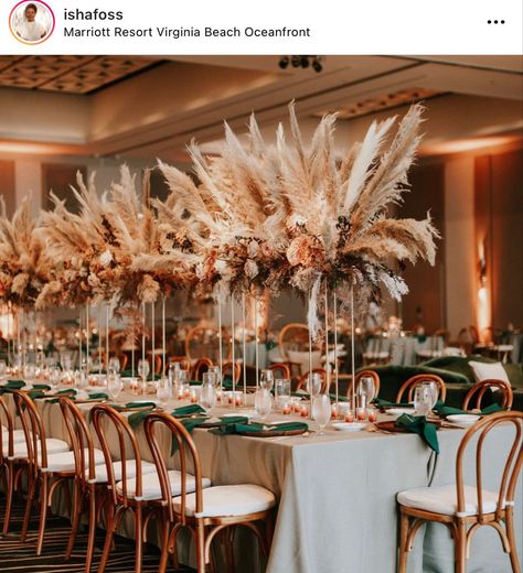 Luxury Boho Wedding Decor, Bronze Theme Wedding, Brown Gold Cream Wedding Decor, Wedding Interior Decoration, Bronze And Gold Wedding, Pampas Decoration Wedding, Copper And Taupe Wedding, Rust Brown Wedding Theme, Earth Tone Table Decor