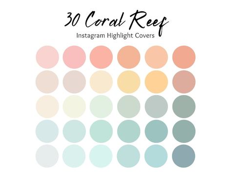 Free Instagram Highlight Icons Pastel Ocean Color Palette, Beachy Color Palette Coastal Style, Coral Reef Color Palette, Instagram Highlight Covers Blue, Ig Story Cover, Beach Color Palette, Coral Palette, Beachy Color Palette, Ocean Color Palette