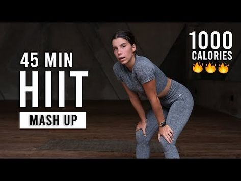 Burn 1000 Calories with this 45 MIN CARDIO HIIT Workout (Intense, No repeats) - YouTube Burn 1000 Calories Workout, Workout Intense, Quick Hiit Workout, Hiit Workouts Fat Burning, 1000 Calorie Workout, Travel Workouts, Burn 1000 Calories, 1000 Calorie, Intense Cardio Workout