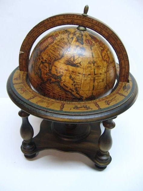 Antique Globe, World Globe Map, Globe Bar, Desk Globe, White Slipcovers, Old Globe, Armillary Sphere, Side Table Decor, World Globes