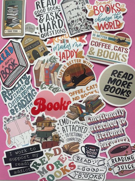 Pack of 10 or 20 Bookish Stickers - Reading Stickers - Book accessories - Book items - Book lovers - FREE Shipping High quality sticker: The sticker is made of waterproof PVC material which are protected from sun and waterproof. About 1-3 inches each Great to personalize your items, add to gifts, share with your friends and book loving friends. You'll get a variety of stickers, if there's a certain them or sticker you're hoping for message me and I'll try to accommodate. Reading Stickers, Book Items, Bookish Stickers, Book Stickers, Happy Books, Loving Friends, Cat Books, Sticker Book, Book Of Life