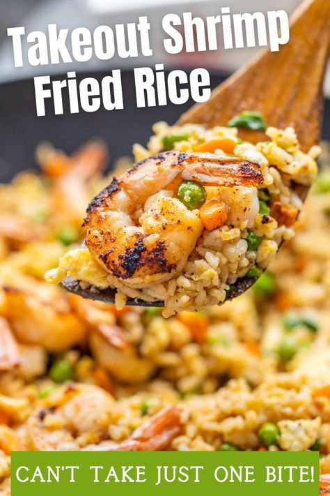 Takeout Shrimp Fried Rice Stir Fry Rice With Shrimp, Shrimp And Fried Rice Recipes, Authentic Shrimp Fried Rice, Shrimp Fried Rice Recipe Chinese, Shrimp Fried Rice Recipe Easy, Fried Rice And Shrimp, Shrimp Fried Rice Easy, Rice Dinners, Easy Shrimp Fried Rice