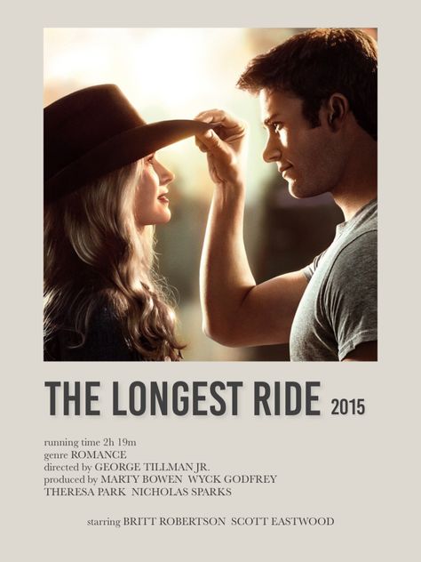 Longest Ride Movie, The Longest Ride Movie, Longest Ride, Britt Robertson, The Longest Ride, Scott Eastwood, Minimalist Movie Poster, Nicholas Sparks, Good Movies To Watch