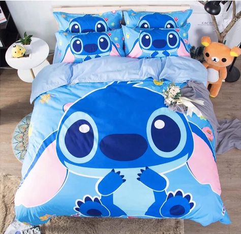 Stitch Bedding, Stitch And Lilo, Disney Bedding, Lilo Und Stitch, 3d Bedding Sets, Blue Bedding Sets, 3d Bedding, Blue Comforter, Disney Merch