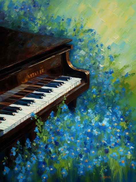 Man Playing Piano Painting, Piano Painting Ideas On Canvas, Piano Canvas Painting, Pianist Wallpaper, Painting Music Ideas, Piano Art Painted, Music Inspired Paintings, Painted Piano Ideas, Piano Painting Ideas