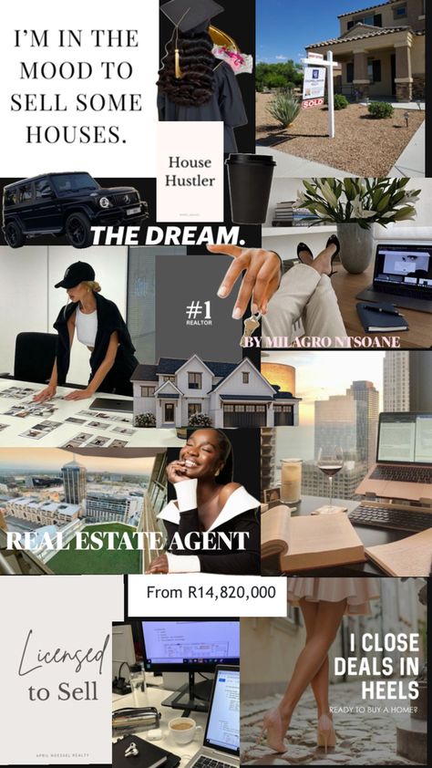 Real Estate Vision Board, Entrepreneur Quotes Mindset, Vision Board Success, Vision Board Workshop, Work Vision Board, Real Estate Marketing Strategy, Job Inspiration, Luxury Real Estate Agent, Getting Into Real Estate