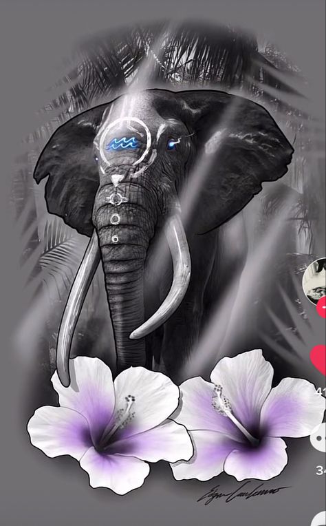 #elephant #aquarius #flowers #tattoo #aquariustattoo Aquarius Flower, Watch Tattoo Design, Cool Shoulder Tattoos, Japanese Tattoo Symbols, Aquarius Art, Hip Thigh Tattoos, Sparrow Tattoo, Aquarius Tattoo, Mom Tattoo Designs