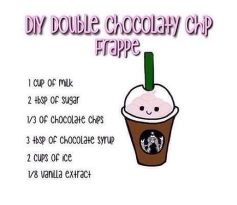 Starbucks Drink Recipes, Chocolate Chip Frappe, Resep Starbuck, Starbucks Hacks, Starbucks Drinks Diy, Secret Starbucks Recipes, Frappe Recipe, Secret Starbucks Drinks, Frappuccino Recipe