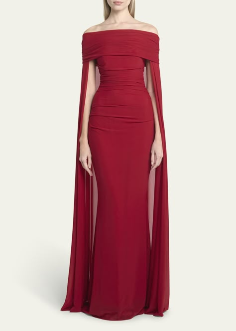 Long Formal Dresses Elegant With Sleeves, Winter Gown Dress, Long Dress With Shawl, Long Sleeve Red Dress Formal, Game Of Thrones Prom Dress, Black And Maroon Dress, Cape Evening Dress, Mother Of The Bride Dresses Red, Bridesmaid Dresses Deep Red