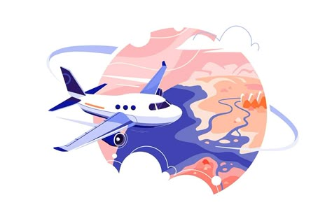 Airplane Vector Illustration, Flying Through Clouds, Flight Illustration, Aviation Illustration, Plane Illustration, Airplane Illustration, Sky Vector, Presentation Pictures, Dream Illustration