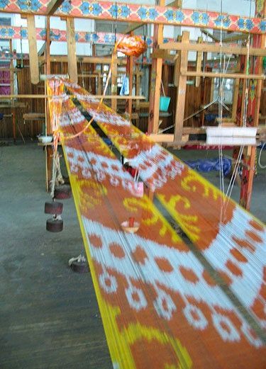 Painted Warp, Ikat Weaving, Traditional Textiles, Floral Upholstery Fabric, India Trip, Tenun Ikat, Floral Upholstery, Ikat Design, Textile Fiber Art