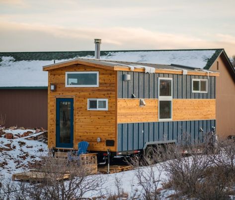 Carrie and Dan’s 28′ x 10′ Tiny Home Seaview House, Loft Houses, Tiny Home Ideas, Siding Choices, French Front Doors, Beautiful Bathtubs, Tiny House Talk, Tiny House Builders, Spa Like Bathroom