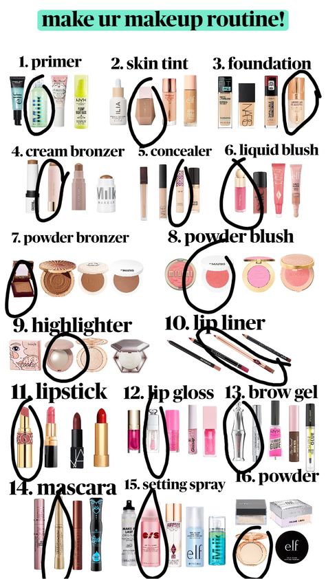 #preppy #makeup #makeuproutine #make Preppy Makeup, Gel Glue, Elf Makeup, Small Makeup, Brow Gel, Setting Spray, Lip Liner, Care Routine, Makeup Routine