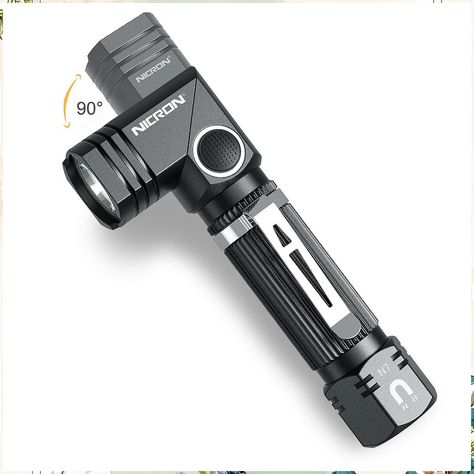 Flashlight, NICRON N7 600 Lumens Tactical Flashlight, 90 Degree Mini Flashlight Ip65 Waterproof Led Flashlight 4 Modes- Best Mini Flashlights, Lantern Lamp, Tactical Flashlight, Family Handyman, Light Beam, Waterproof Led, Emergency Lighting, Outdoor Lanterns, 90 Degree