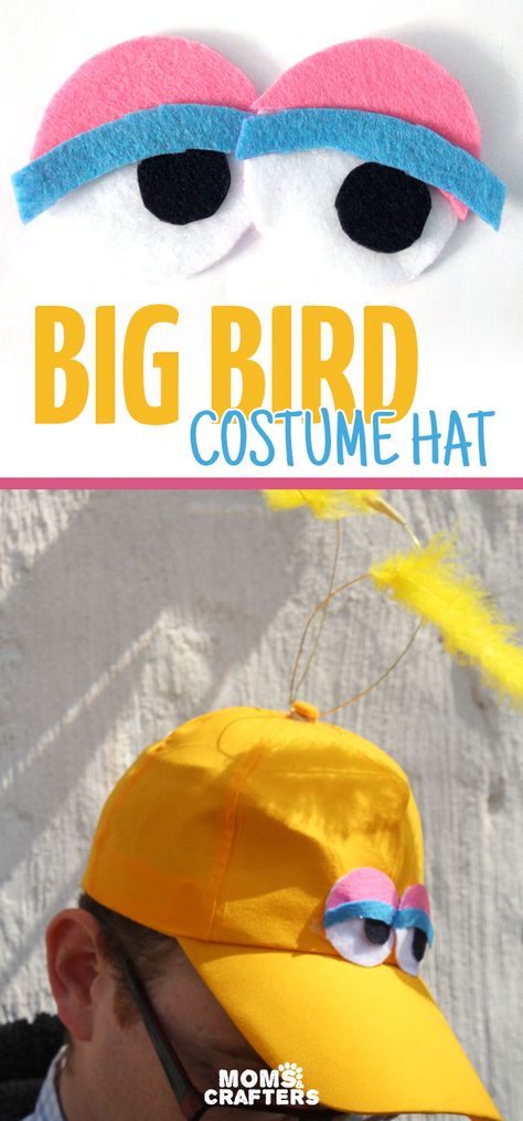 Make an easy no-sew DIY big bird costume hat! You can wear it alone or with a bigger getup, but this definitely speaks sesame street! Perfect for toddlers or adults for halloween, purim, or pretend play. Diy Big Bird Costume, Big Bird Costume, Halloween Costumes For Big Kids, Diy Fantasia, Bird Diy, Cheap Halloween Costumes, Bird Costume, Best Watches, Diy Costume